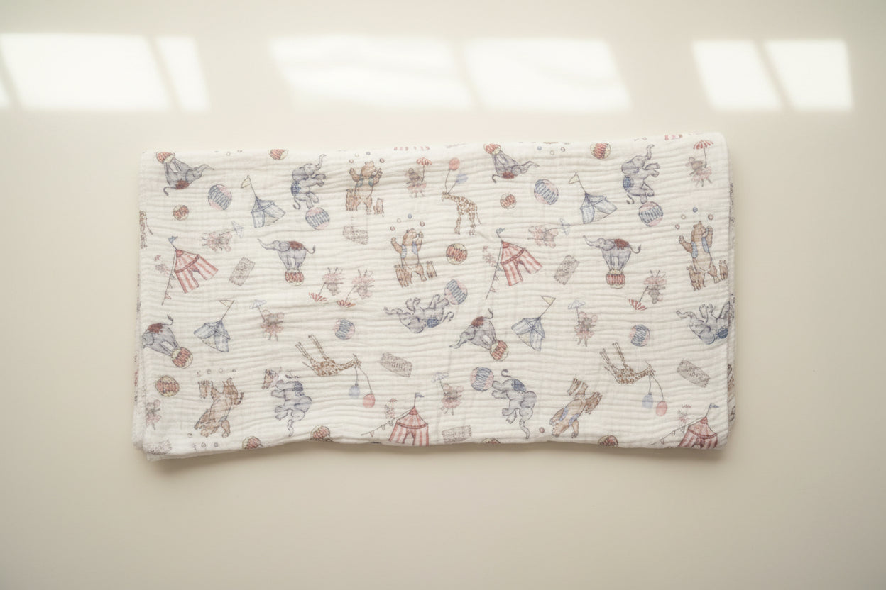 baby blanket with cartoon animal pattern