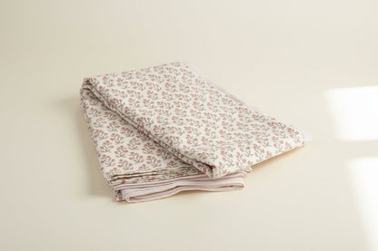 2 baby blanket set with floral and striped design.