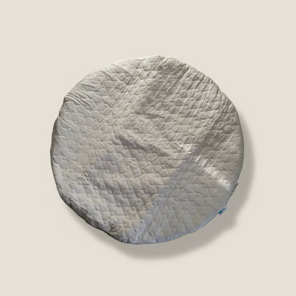 Round beige quilted baby play mat