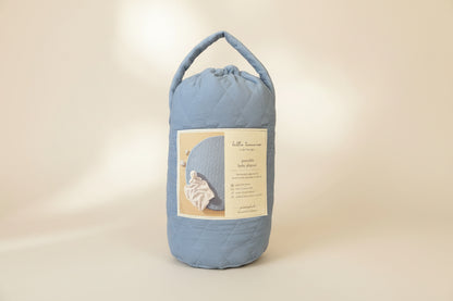 Quilted Blue portable baby play mat bag